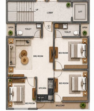 Floor Plan in 3 BHK Builder Floor at Mahavir Enclave 1 – for Sale