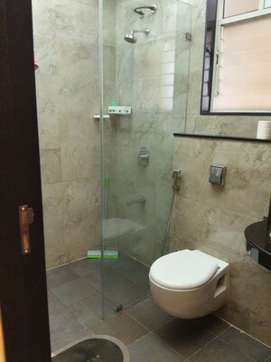 Bathroom in 3 BHK Apartment at Nyati Elysia, Kharadi – for Rent