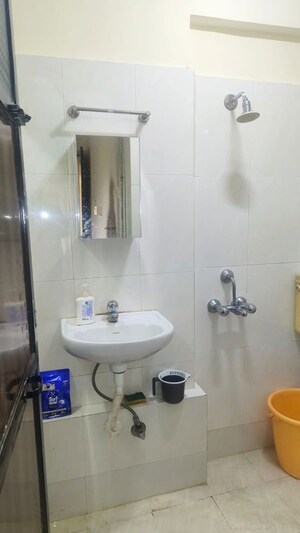 Bathroom in 1 BHK Apartment at Ram Pushpanjali Residency, Owale – for Rent