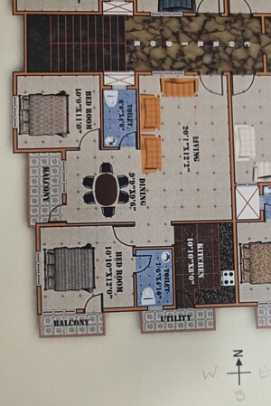 Floor Plan in 2 BHK Apartment at Maithri Layout – for Sale
