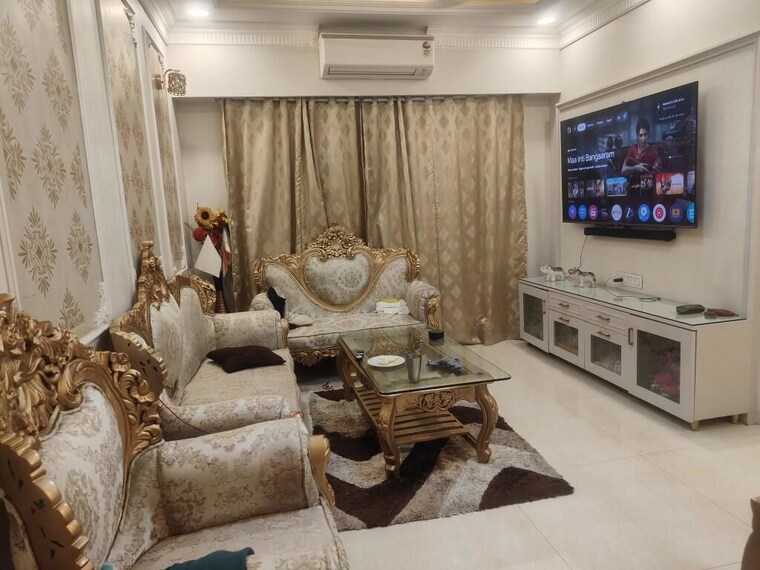 Living Room, paradise-sai-world-empire 3 Bedroom 1800 Sq.Ft. Apartment In Kharghar Navi Mumbai 10575826