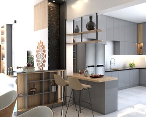 Kitchen in 3 BHK Apartment at Advaitha Aksha, Koramangala – for Rent
