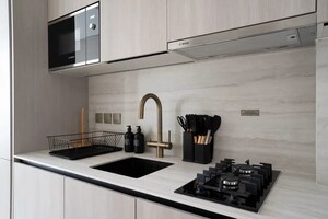 Kitchen in 1 BHK Apartment at Dosti Group Planet North P180 , Shilphata – for Sale