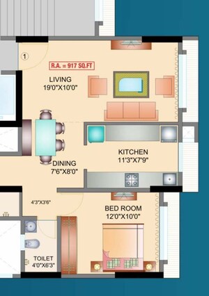 Floor Plan in 3 BHK Apartment at NICCO Anamika, Andheri East – for Sale