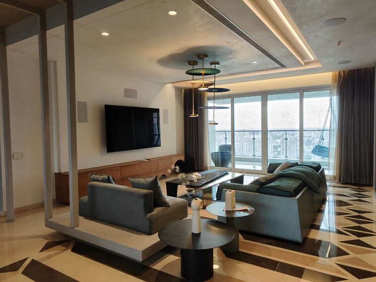 Living Room, snn-clermont 4 Bedroom 5260 Sq.Ft. Apartment In Hebbal Bangalore 10151131