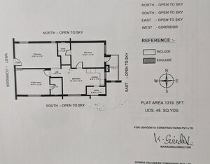 Floor Plan in 2 BHK Apartment at Gowra Green Living, Manikonda – for Sale