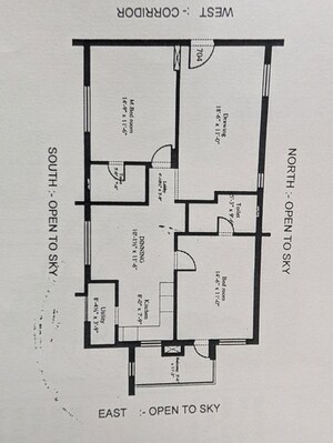 Floor Plan in 2 BHK Apartment at Gowra Green Living, Manikonda – for Sale