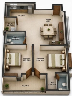 Floor Plan in 2 BHK Builder Floor at Girdharipura – for Sale