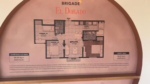 Floor Plan in 3 BHK Apartment at Brigade El Dorado, Bagaluru – for Sale