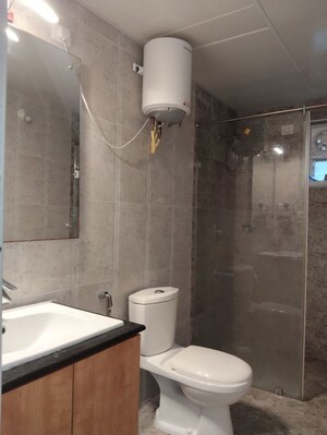 Bathroom in 3 BHK Apartment at Mantri Webcity, Hennur Road – for Rent