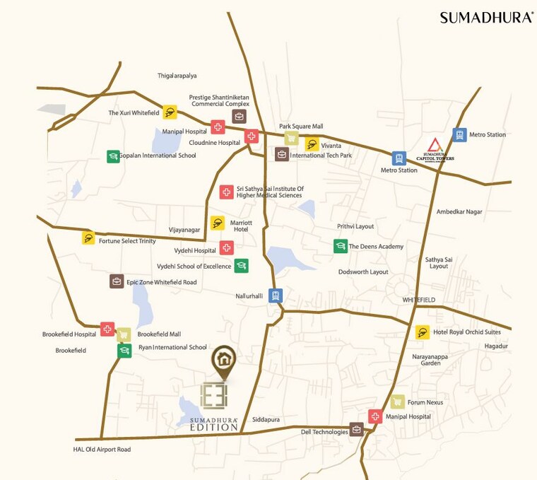 Map Location, sumadhura-edition 2 Bedroom 1360 Sq.Ft. Apartment In Siddapura Bangalore 10578678