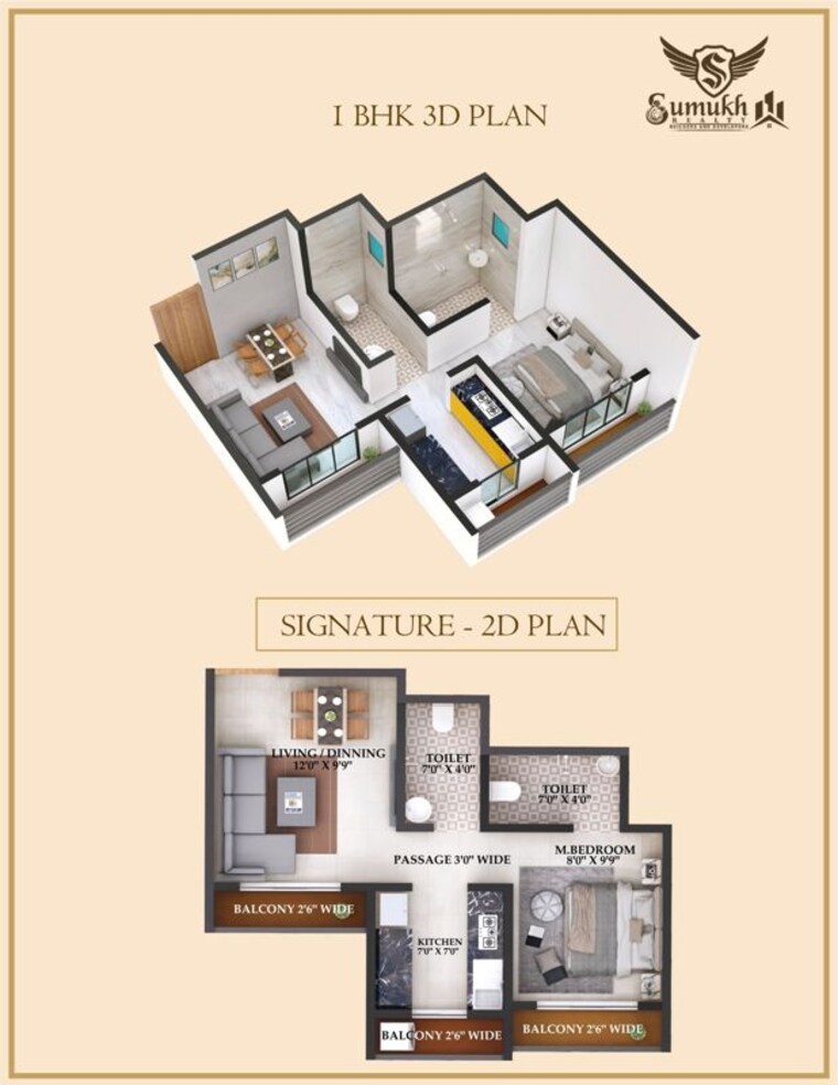 Floor Plan, sumukh-galaxia 1 Bedroom 408 Sq.Ft. Apartment In Kopar Thane 10578715