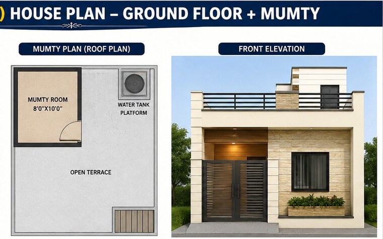 Exterior View, banthara 2 Bedroom 500 Sq.Ft. Independent House In Banthara Lucknow 10579631