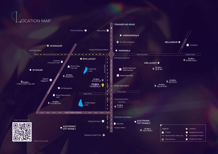 Map Location, puravankara-purva-silver-sky 3 Bedroom 1864 Sq.Ft. Apartment In Electronic City Phase ii Bangalore 10579185