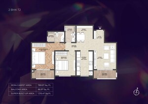 Floor Plan in 3 BHK Apartment at Puravankara Purva Silver Sky, Electronic City Phase ii – for Sale