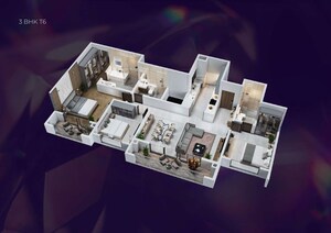 Floor Plan in 3 BHK Apartment at Puravankara Purva Silver Sky, Electronic City Phase ii – for Sale
