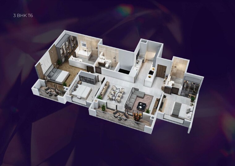 Floor Plan, puravankara-purva-silver-sky 3 Bedroom 1864 Sq.Ft. Apartment In Electronic City Phase ii Bangalore 10579185
