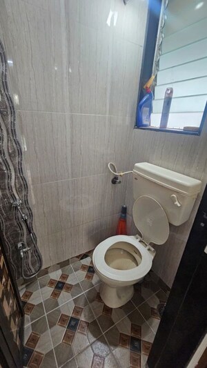 Bathroom in 1 BHK Apartment at Krishna Heights Ghansoli, Ghansoli – for Rent