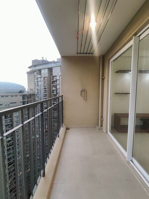 Balcony in 2 BHK Apartment at Bhartiya Nikoo Homes Phase 2, Thanisandra Main Road – for Rent