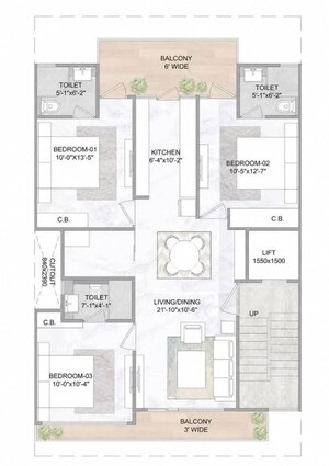 Floor Plan in 5 BHK Apartment at Indiabulls Enigma, Sector 110 – for Sale