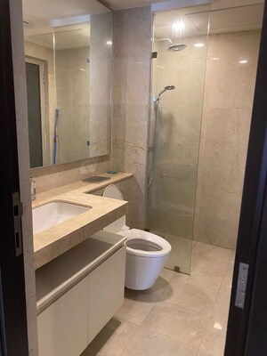 Bathroom in 2 BHK Apartment at Hiranandani Atlantis, Powai – for Rent