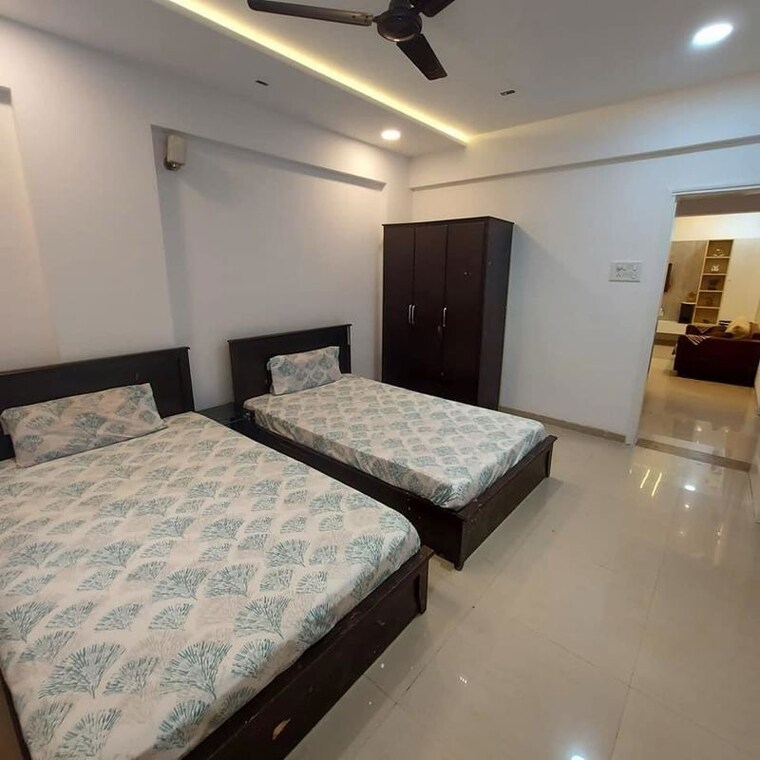 Bedroom, kumar-picasso-o 3 Bedroom 1400 Sq.Ft. Apartment In Hadapsar Pune 10581296