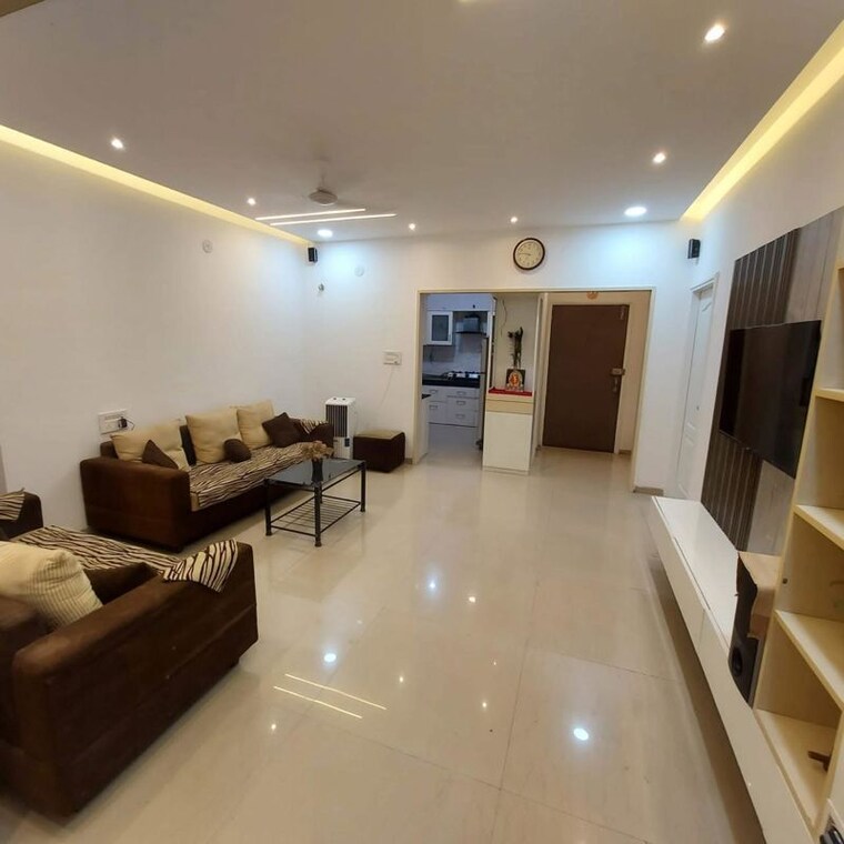 Living Room, kumar-picasso-o 3 Bedroom 1400 Sq.Ft. Apartment In Hadapsar Pune 10581296