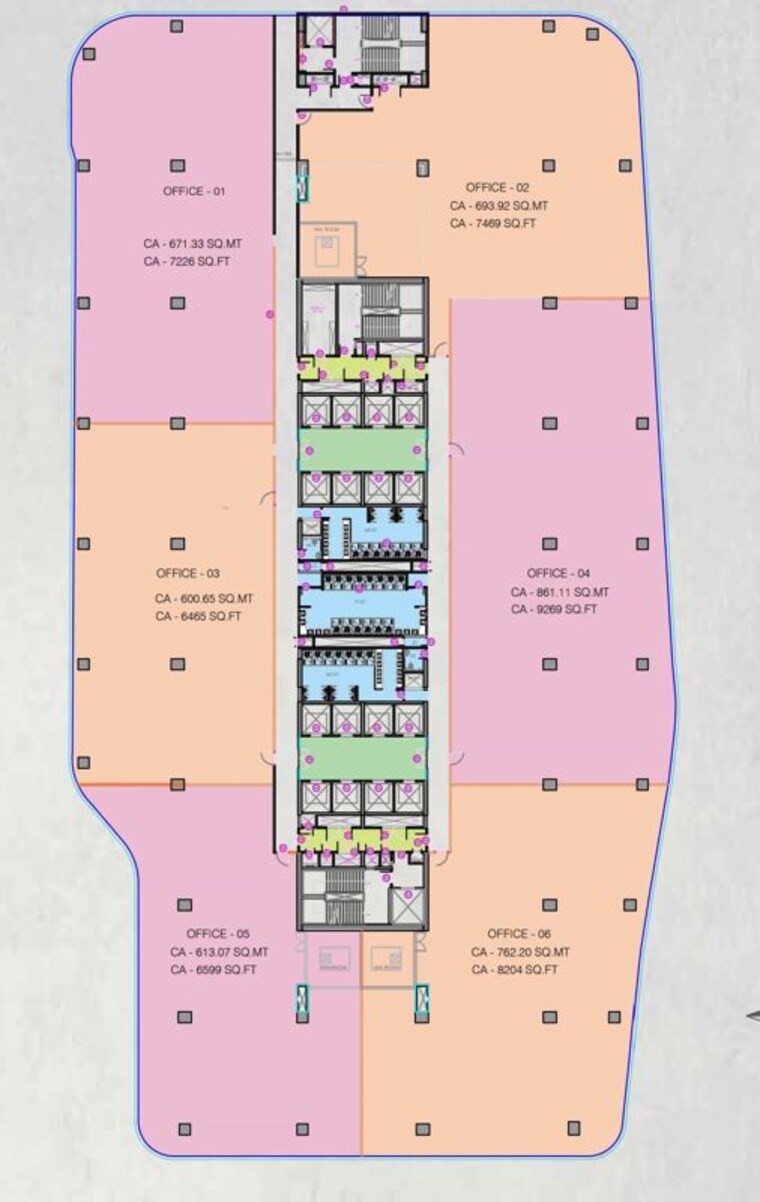 Floor Plan, kajupada Commercial Office Space 8200 Sq.Ft. In Kajupada Mumbai 10581397