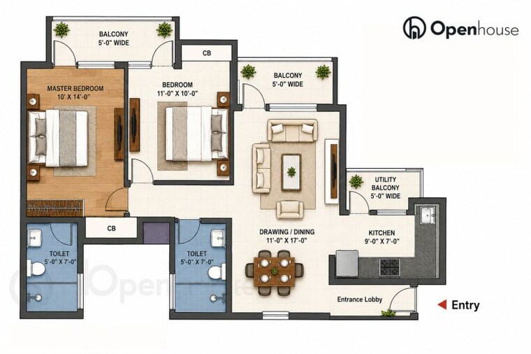 Floor Plan, sam-palm-olympia 2.5 Bedroom 1164 Sq.Ft. Apartment In Sector 16c Greater Noida Greater Noida 10581487