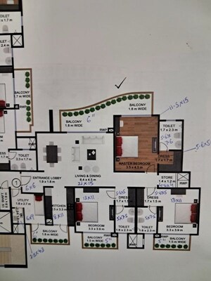 Floor Plan in 3.5 BHK Apartment at Godrej Frontier, Sector 80 – for Sale