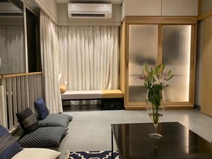 Living Room in 1 BHK Apartment at Bandra West – for Rent