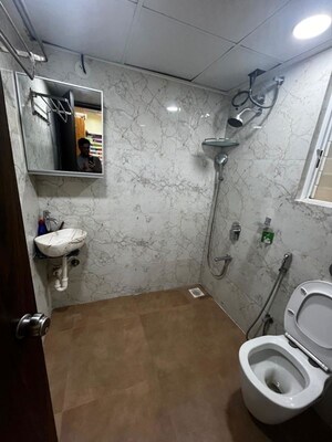 Bathroom in 3 BHK Apartment at Majestique Towers, Kharadi – for Sale