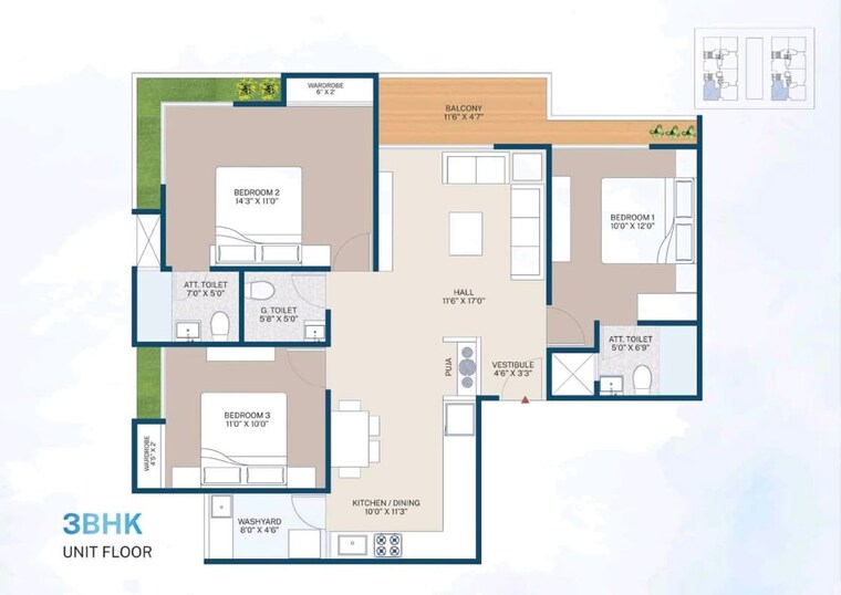 Floor Plan, randesan 3 Bedroom 219 Sq.Yd. Builder Floor In Randesan Gandhinagar 10582928