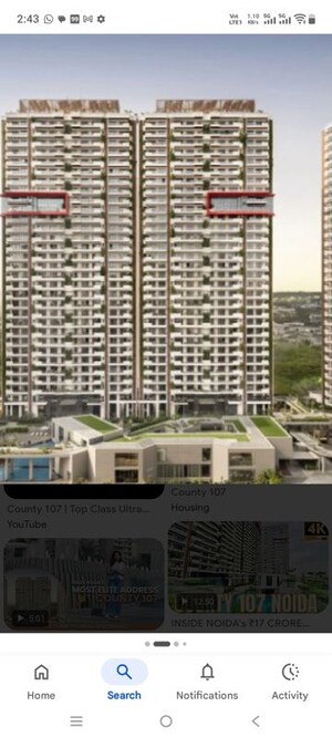 4 BHK Apartment – Exterior View View at ABA County 107, Sector 107 - for Rent