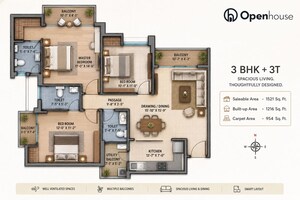 Floor Plan in 3 BHK Apartment at ABA Cherry County, Tech Zone 4 Greater Noida – for Sale