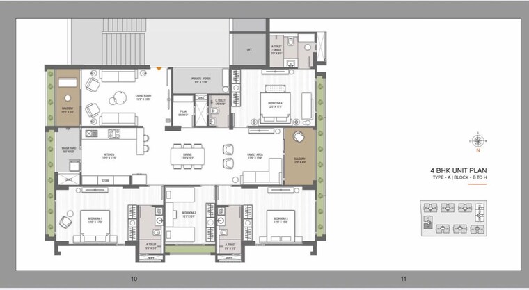 Floor Plan, sheladia-artefino 4 Bedroom 4000 Sq.Ft. Apartment In Thaltej Ahmedabad 10583172
