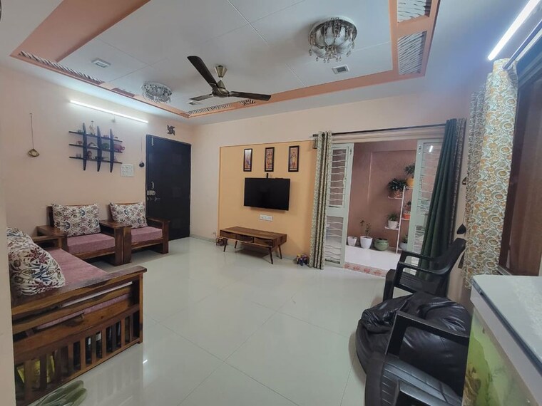 Living Room, gk-royale-rahadki-greens-phase-2 3 Bedroom 1050 Sq.Ft. Apartment In Rahatani Pune 10583451