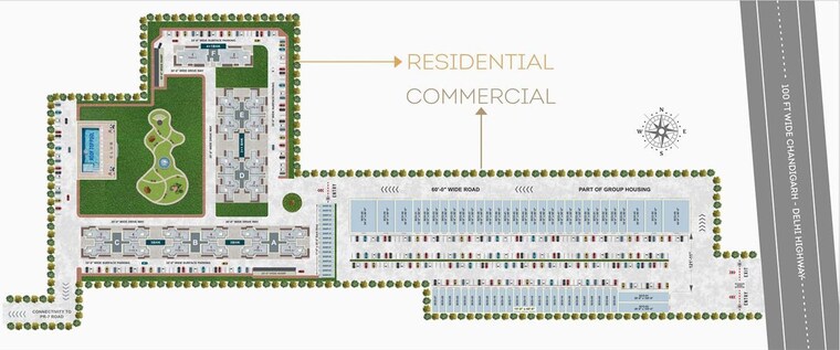 Master Plan, ambala highway 3 Bedroom 2350 Sq.Ft. Apartment In Ambala Highway Zirakpur 10583459