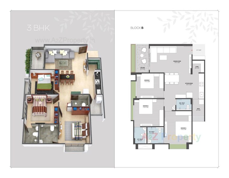 Floor Plan, preet-shivam-residency 3 Bedroom 994 Sq.Ft. Apartment In Ravet Pune 10583538