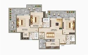Floor Plan in 3 BHK Apartment at Ambala Highway – for Sale