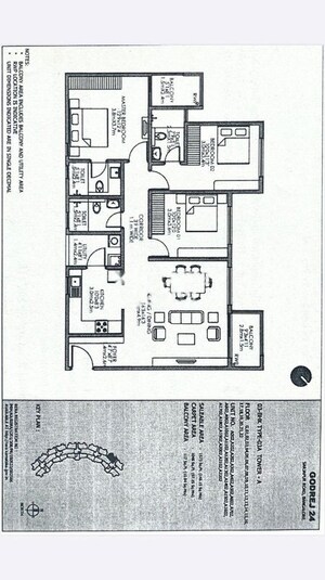 Floor Plan in 3 BHK Apartment at Godrej 24 Sarjapur, Sarjapur Road – for Sale