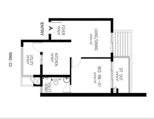 Floor Plan in 1 BHK Apartment at Assetz East Point, Marathahalli – for Rent