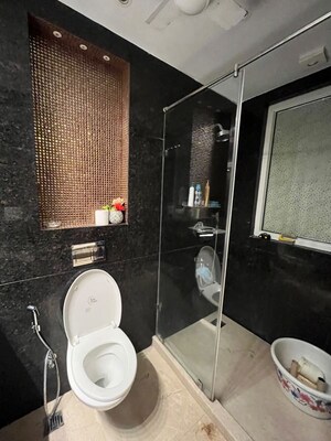 Bathroom in 3 BHK Builder Floor at Nehru Enclave – for Rent