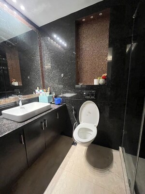 Bathroom in 3 BHK Builder Floor at Nehru Enclave – for Rent