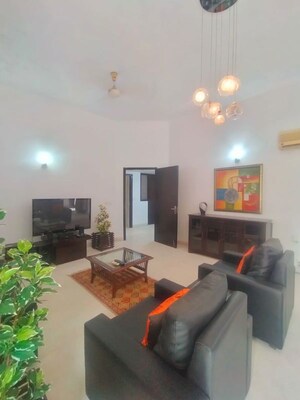 Living Room in 3 BHK Apartment at Defence Colony – for Rent