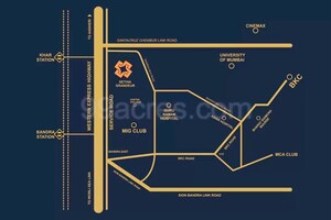2 BHK Apartment – Map Location View at Sethia Grandeur, Bandra East - for Rent