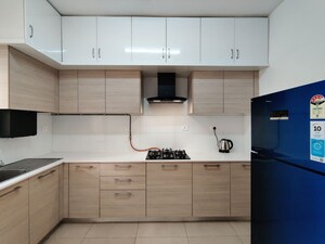 Kitchen in  Apartment at Bhartiya Nikoo Homes Phase 2, Thanisandra Main Road – for Rent