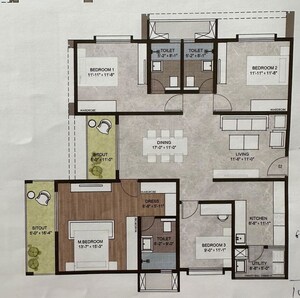 Floor Plan in 3.5 BHK Apartment at Sumadhura Sarang, Doddabanahalli – for Sale