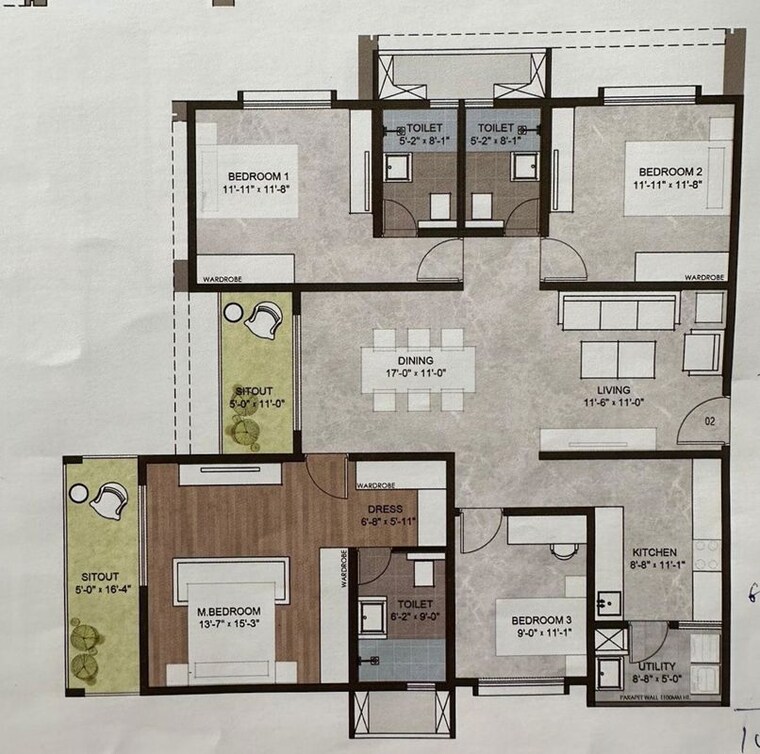 Floor Plan, sumadhura-sarang 3.5 Bedroom 2135 Sq.Ft. Apartment In Doddabanahalli Bangalore 10585688