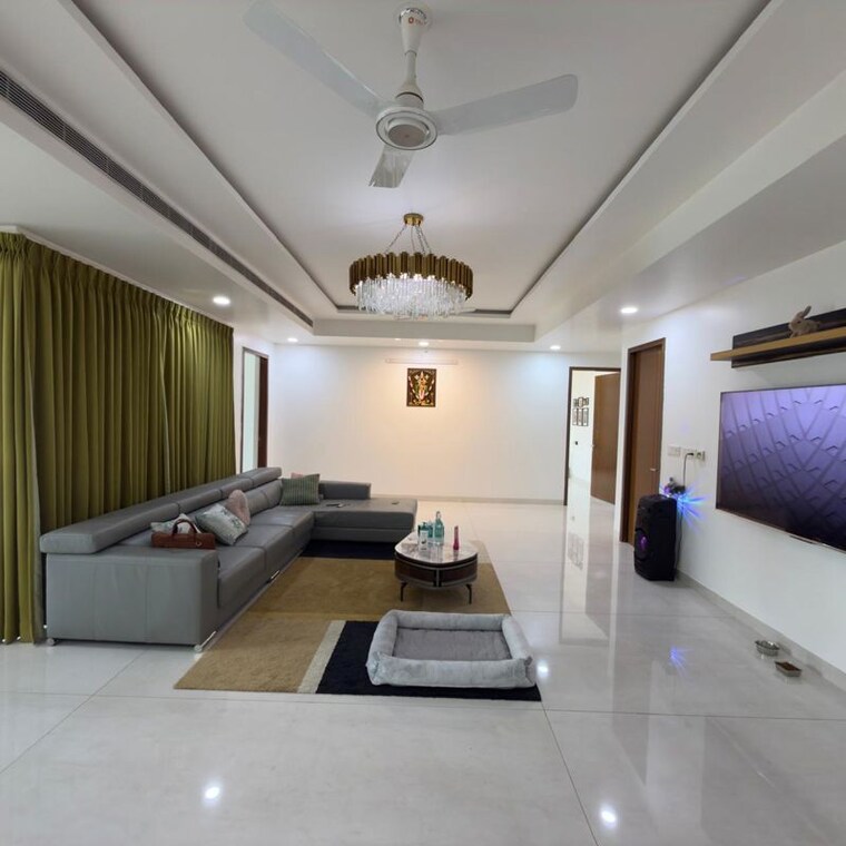 Living Room, jayabheri-the-peaks 4 Bedroom 4395 Sq.Ft. Apartment In Narsingi Hyderabad 10586675